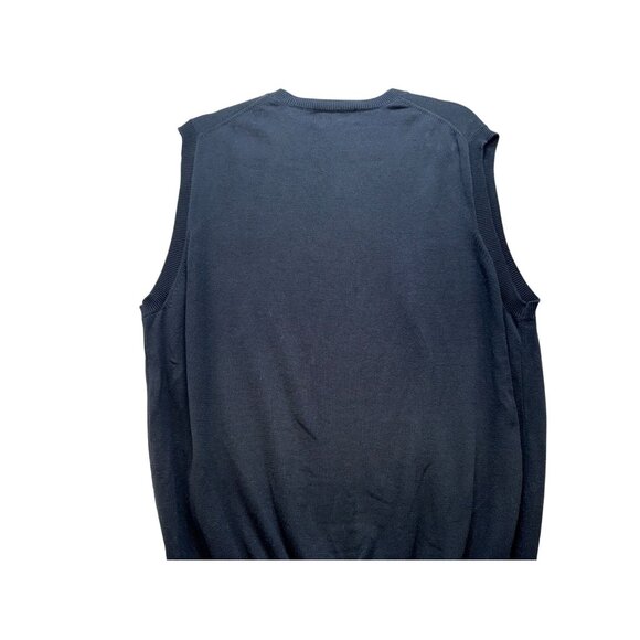 Croft & Barrow Mens Sleeveless V-Neck Sweater Vest L Black 100% Cotton - Picture 9 of 9